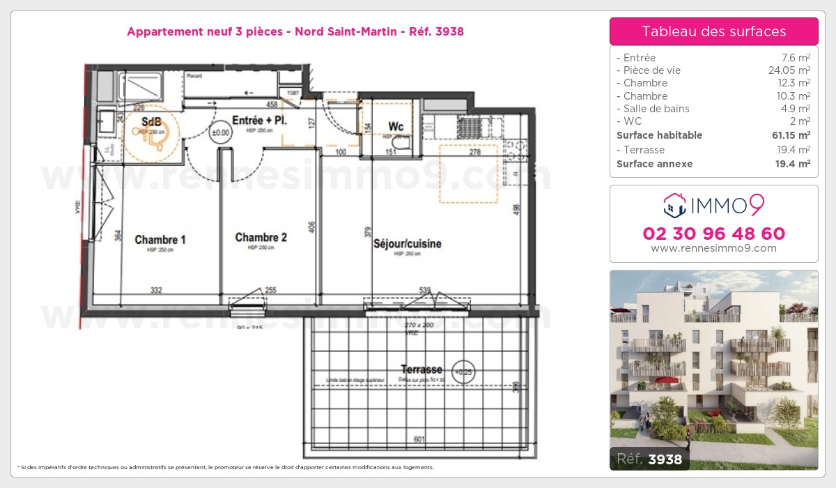 Plan et surfaces, Programme neuf  Référence n° 