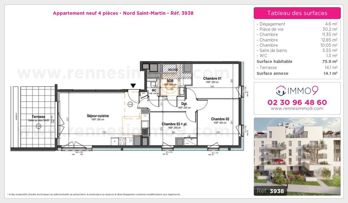 Plan et surfaces, Programme neuf  Référence n° 