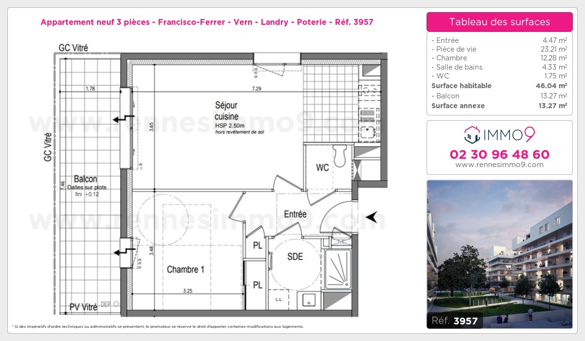 Plan et surfaces, Programme neuf  Référence n° 