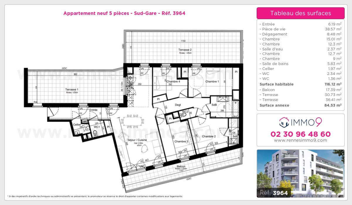 Plan et surfaces, Programme neuf  Référence n° 