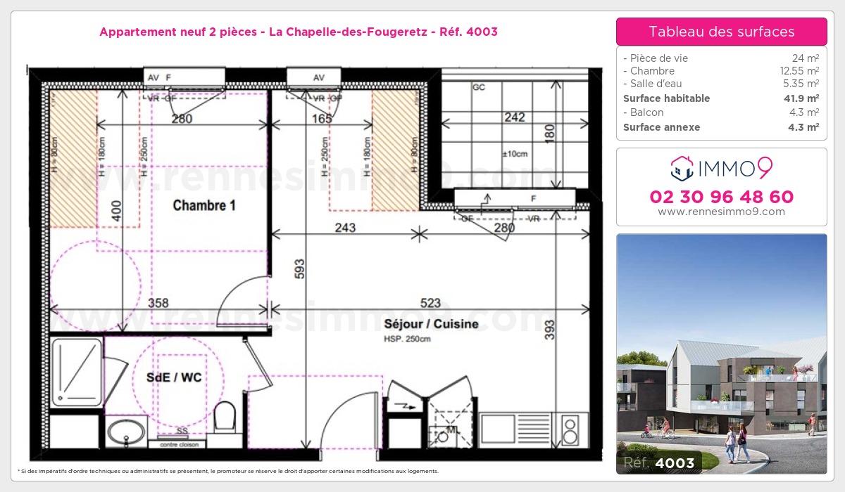 Plan et surfaces, Programme neuf  Référence n° 