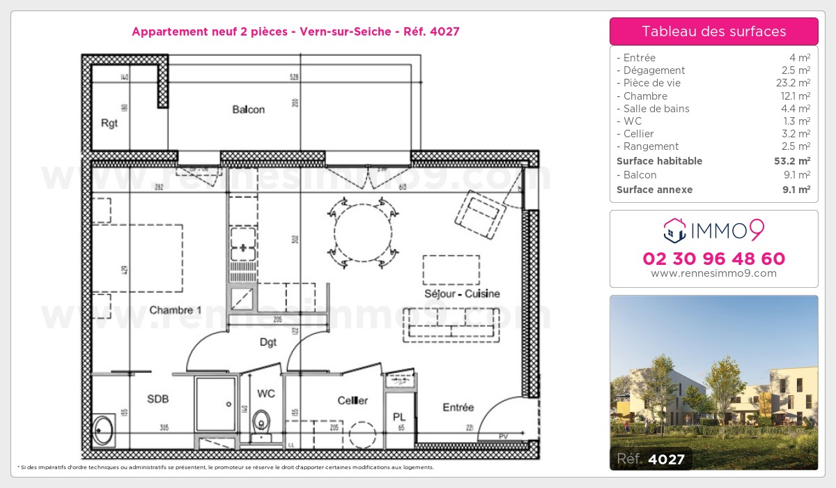 Plan et surfaces, Programme neuf  Référence n° 