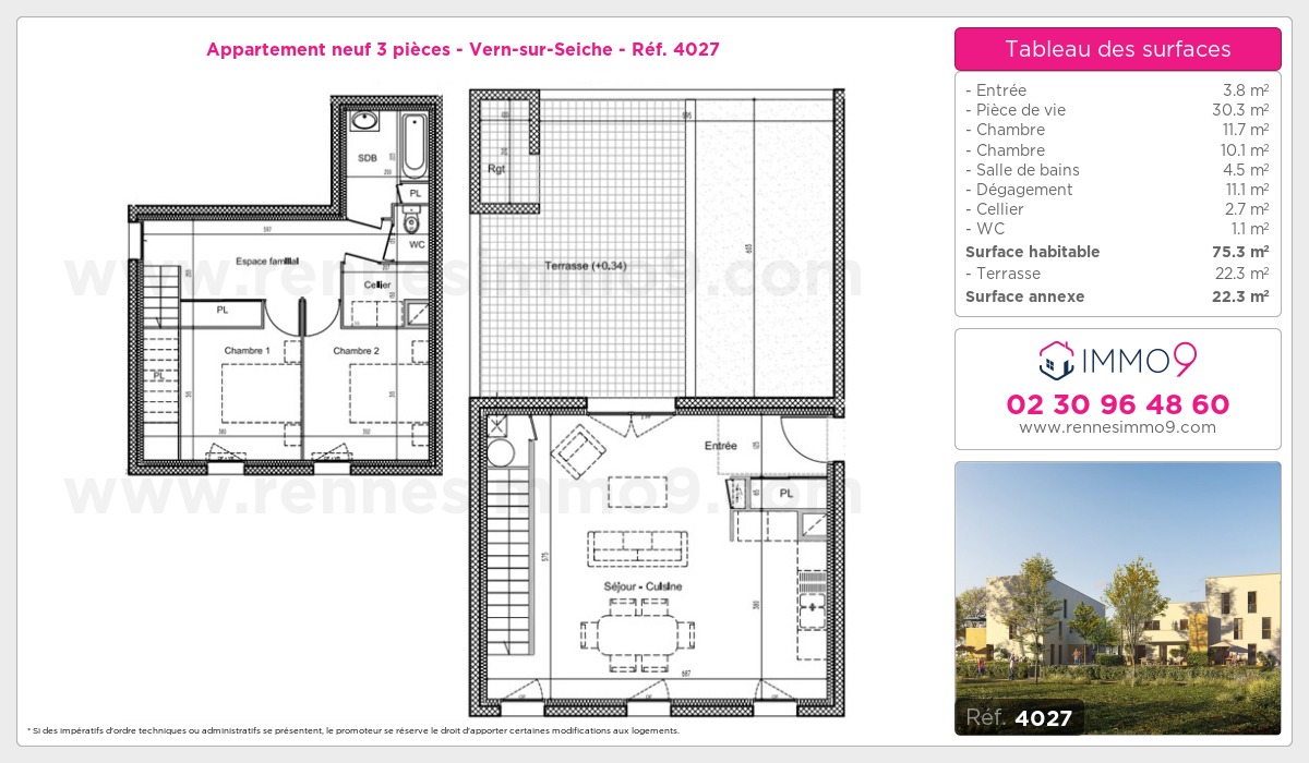 Plan et surfaces, Programme neuf  Référence n° 