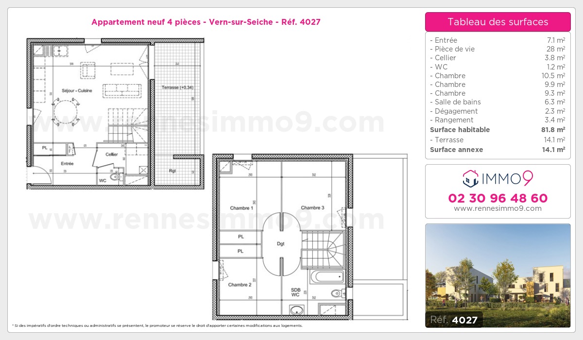 Plan et surfaces, Programme neuf  Référence n° 