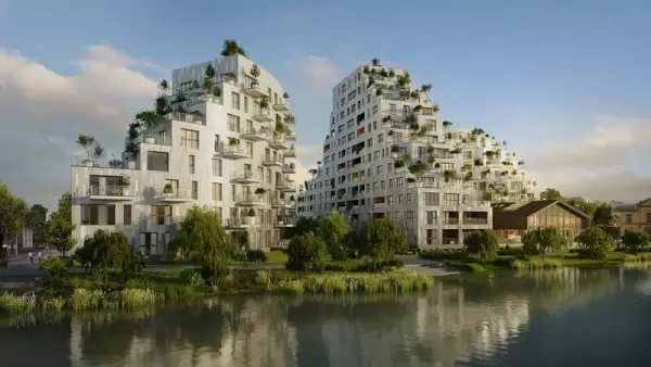 Les bâtiments en gradin à la silhouette si particulière imaginés pour cette Ascension paysagère sur l'îlot de l'Octroi Les bâtiments en gradin à la silhouette si particulière imaginés pour cette Ascension paysagère sur l'îlot de l'Octroi
