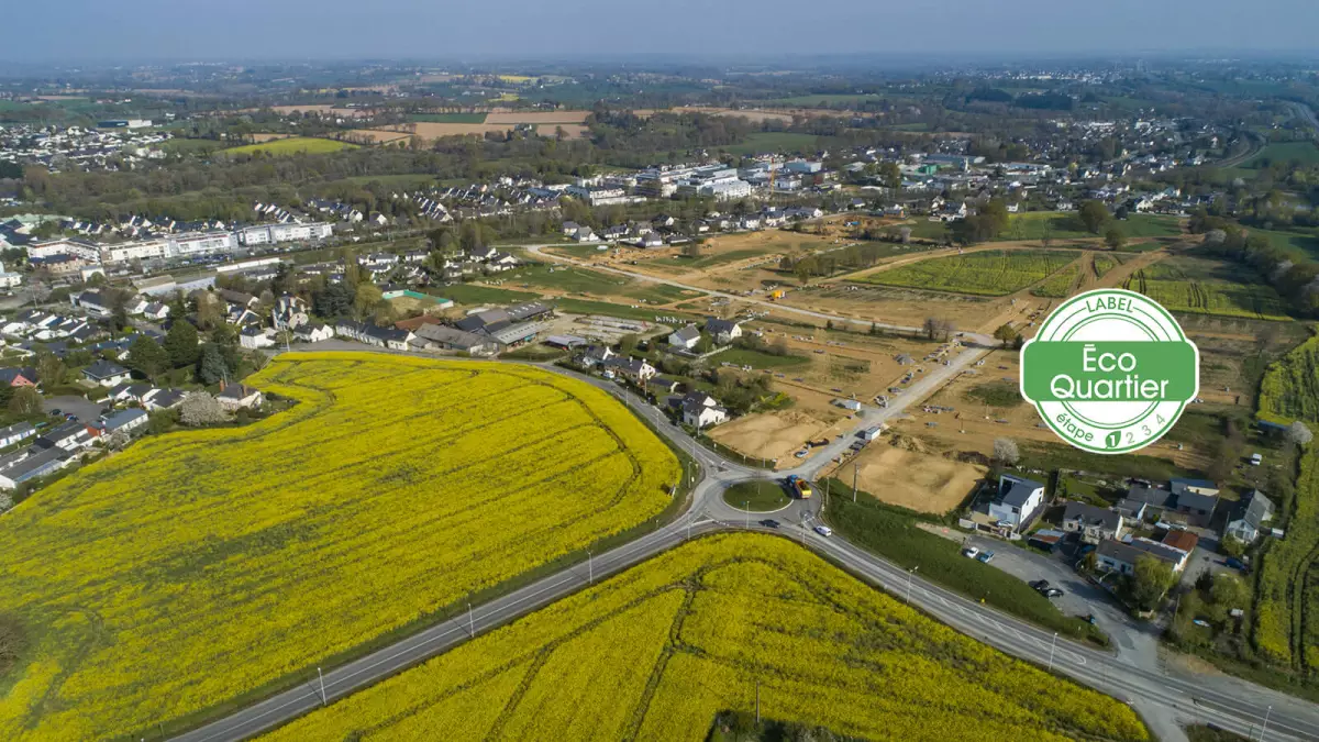 La ZAC de la Plesse et de la Chauffeterie, où doivent se construire les 630 logements neufs de l'écoquartier La ZAC de la Plesse et de la Chauffeterie, où doivent se construire les 630 logements neufs de l'écoquartier