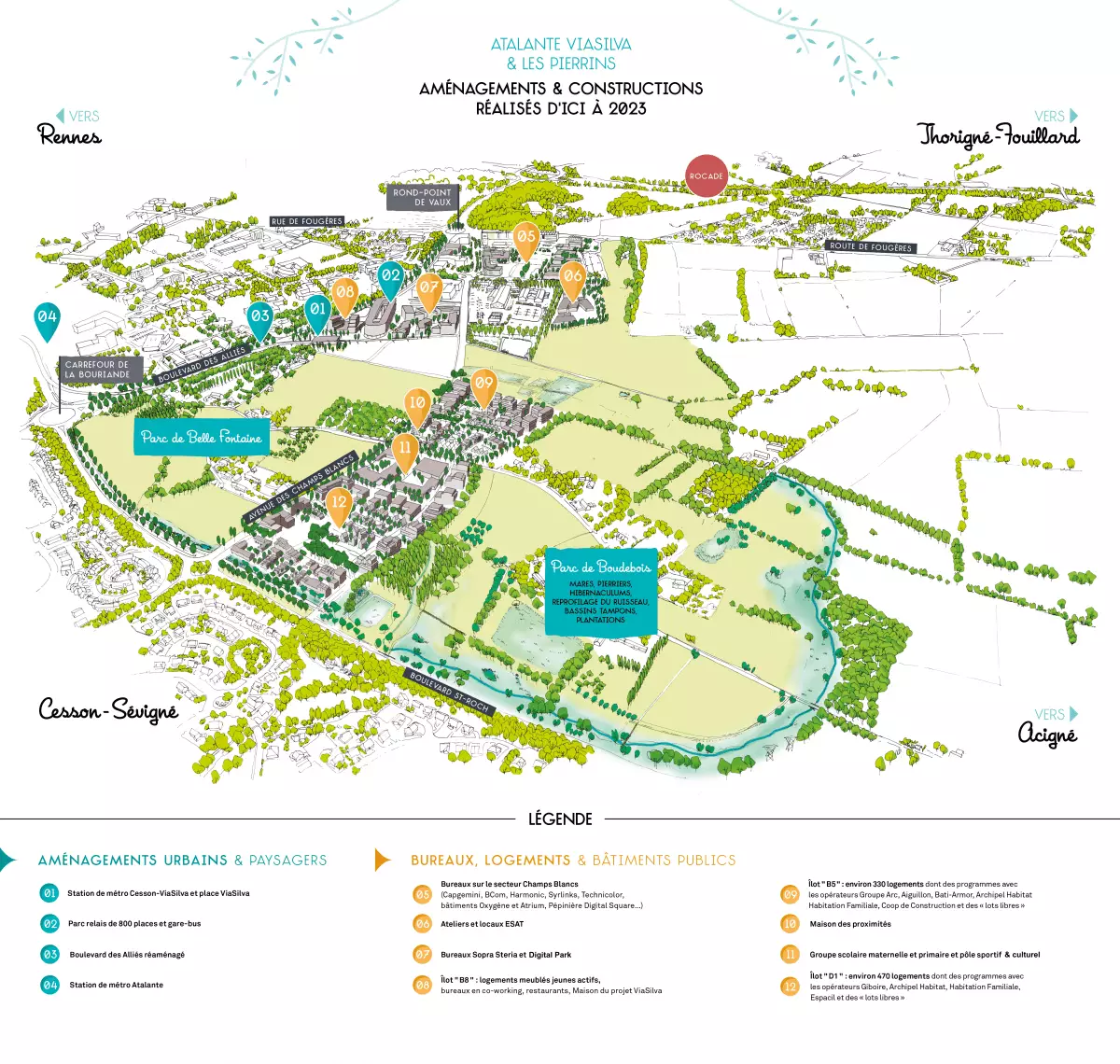 Carte des deux futurs quartiers Carte des deux futurs quartiers