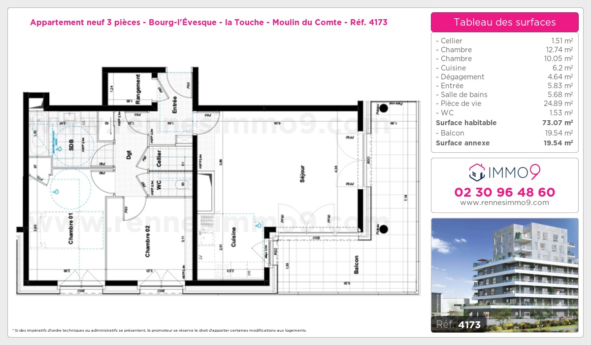 Plan et surfaces, Programme neuf  Référence n° 