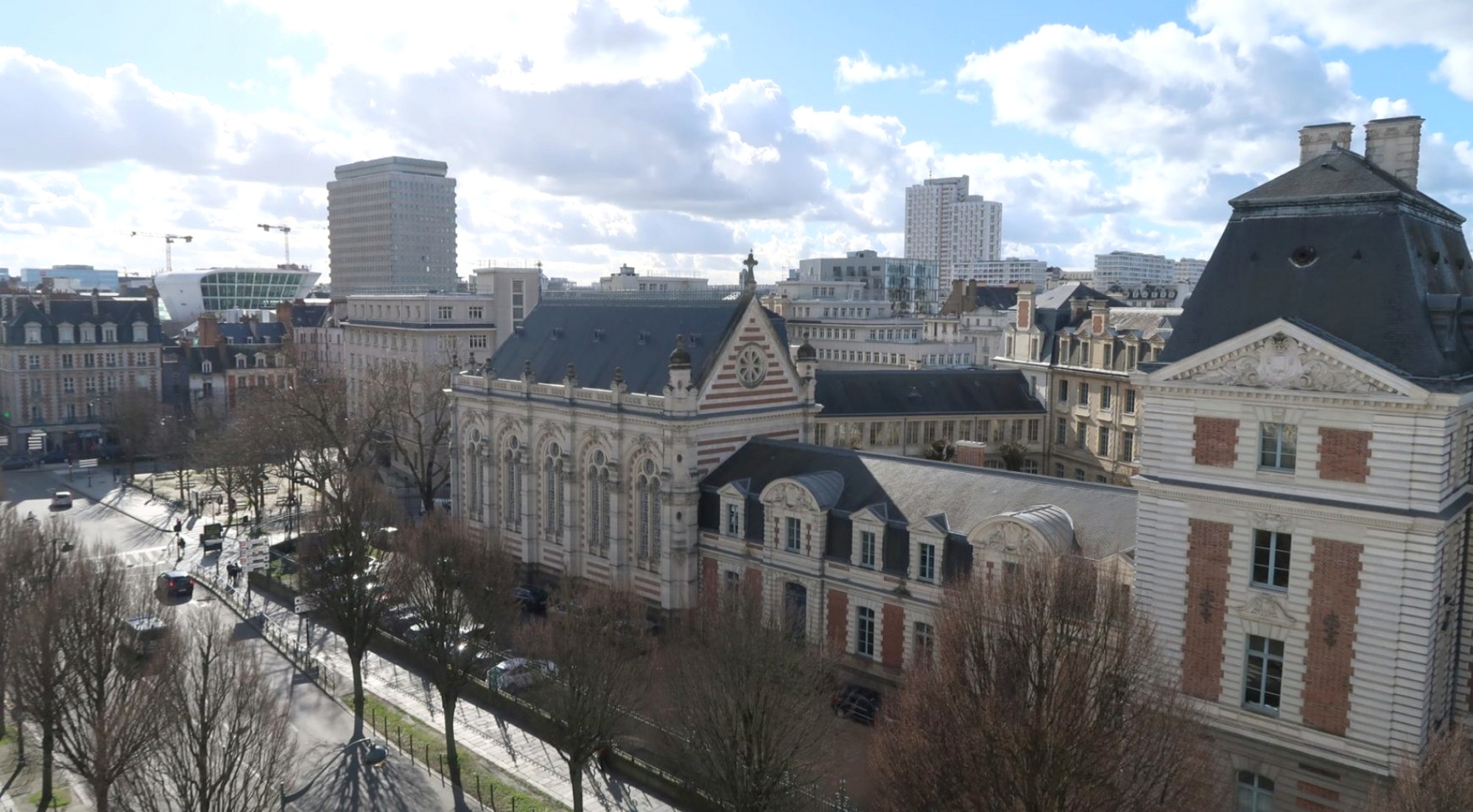 Vue aérienne sur l'avenue Janvier de Rennes