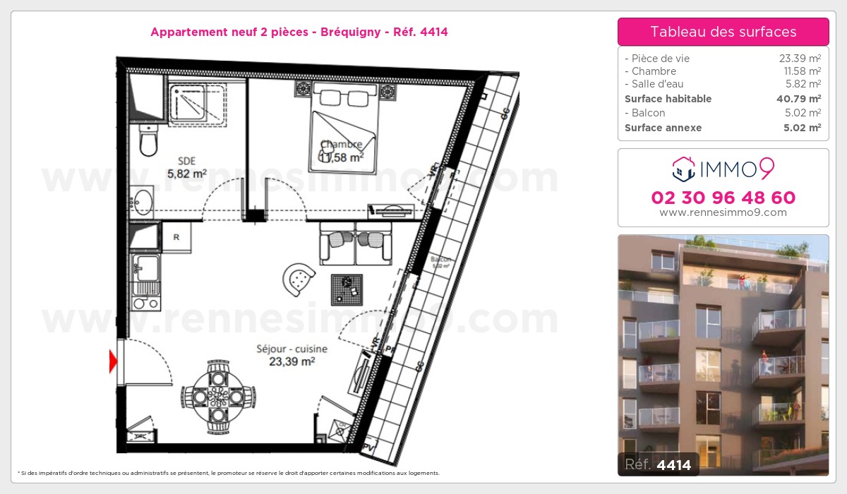 Plan et surfaces, Programme neuf  Référence n° 