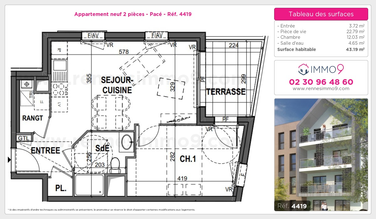 Plan et surfaces, Programme neuf  Référence n° 