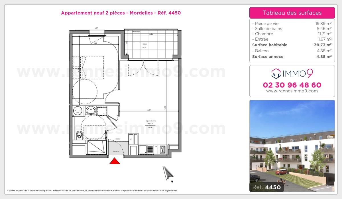 Plan et surfaces, Programme neuf Mordelles Référence n° 4450