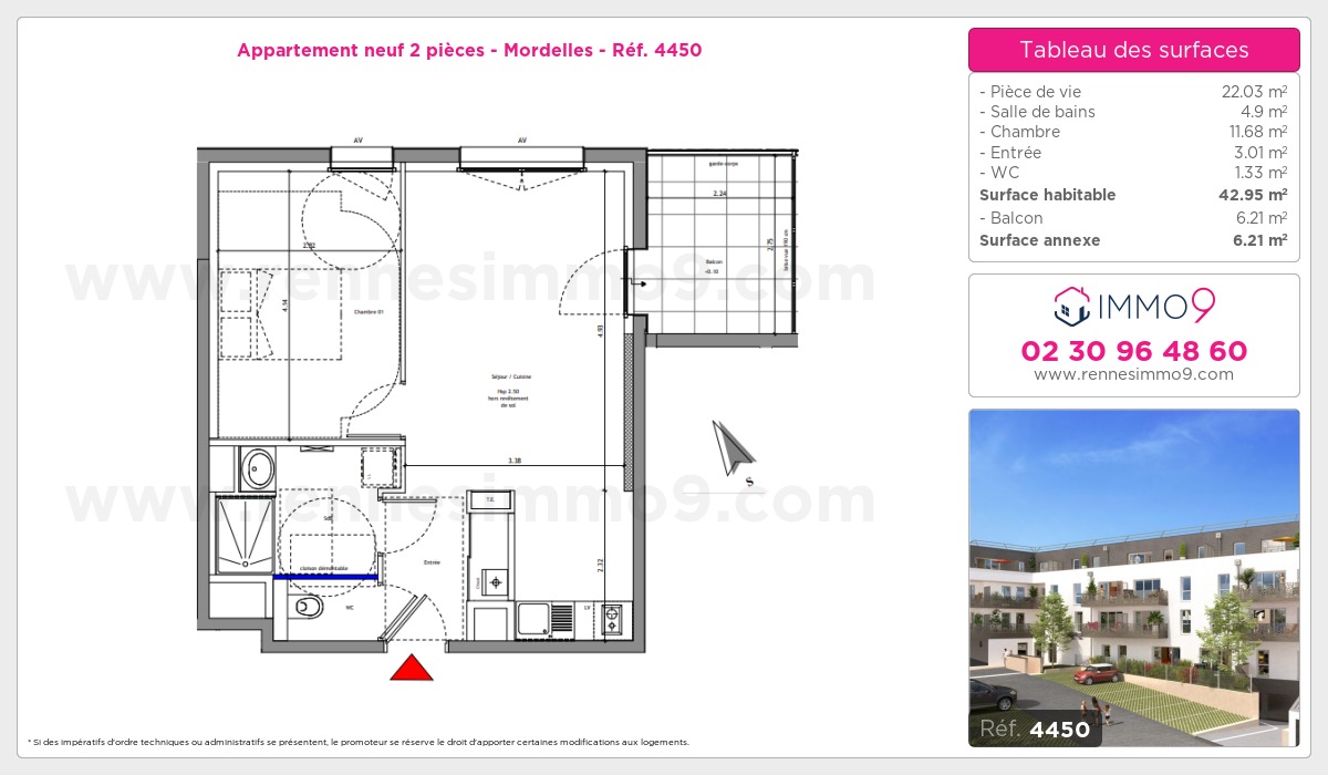 Plan et surfaces, Programme neuf Mordelles Référence n° 4450