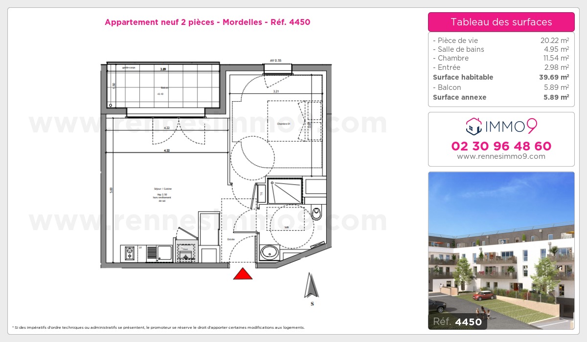 Plan et surfaces, Programme neuf Mordelles Référence n° 4450