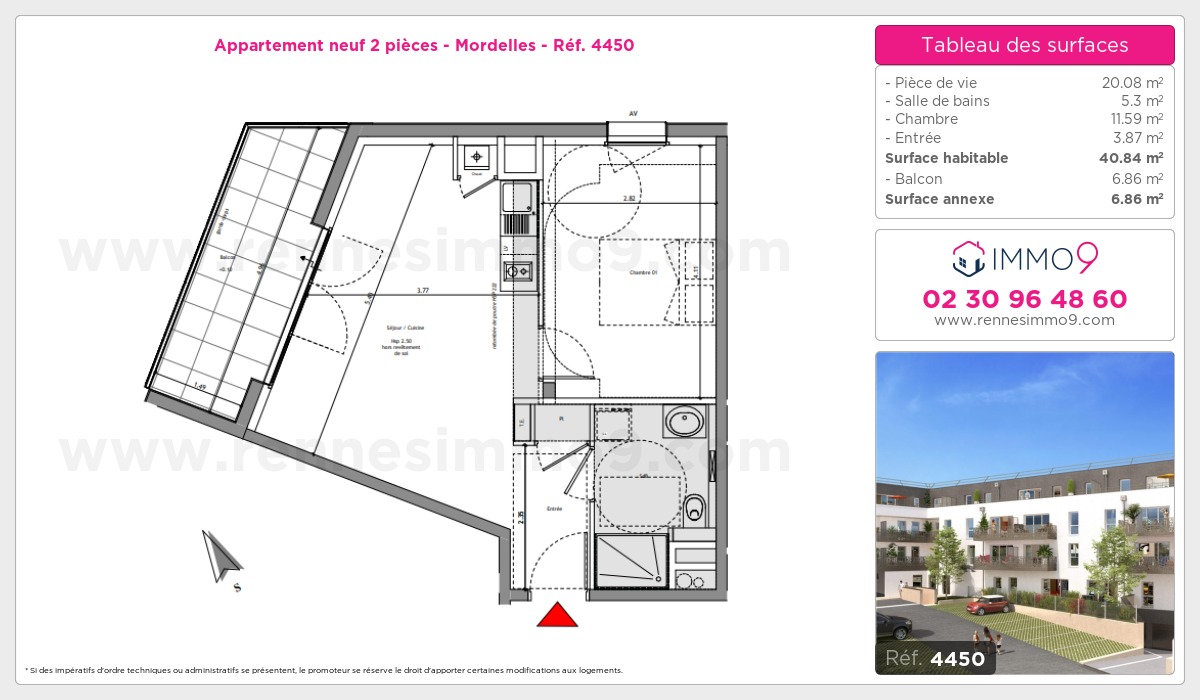 Plan et surfaces, Programme neuf Mordelles Référence n° 4450