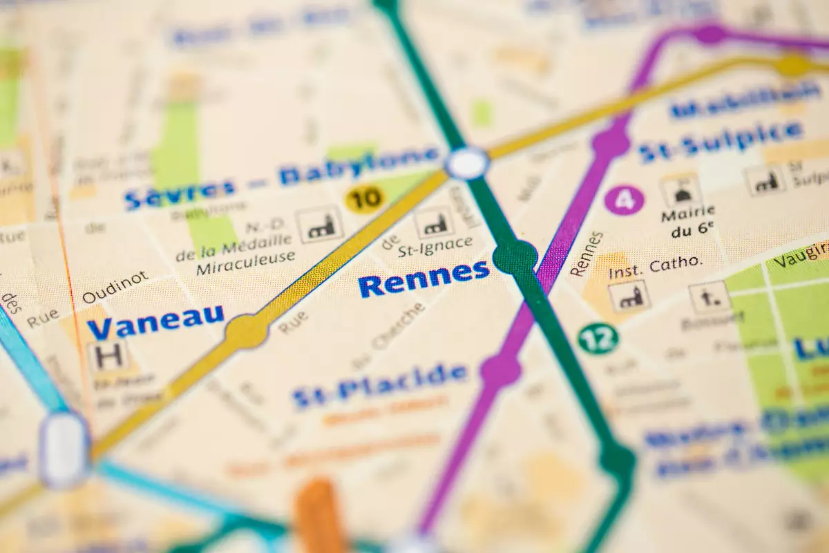 2ème ligne de métro à Rennes – Carte des stations du métro de Rennes.