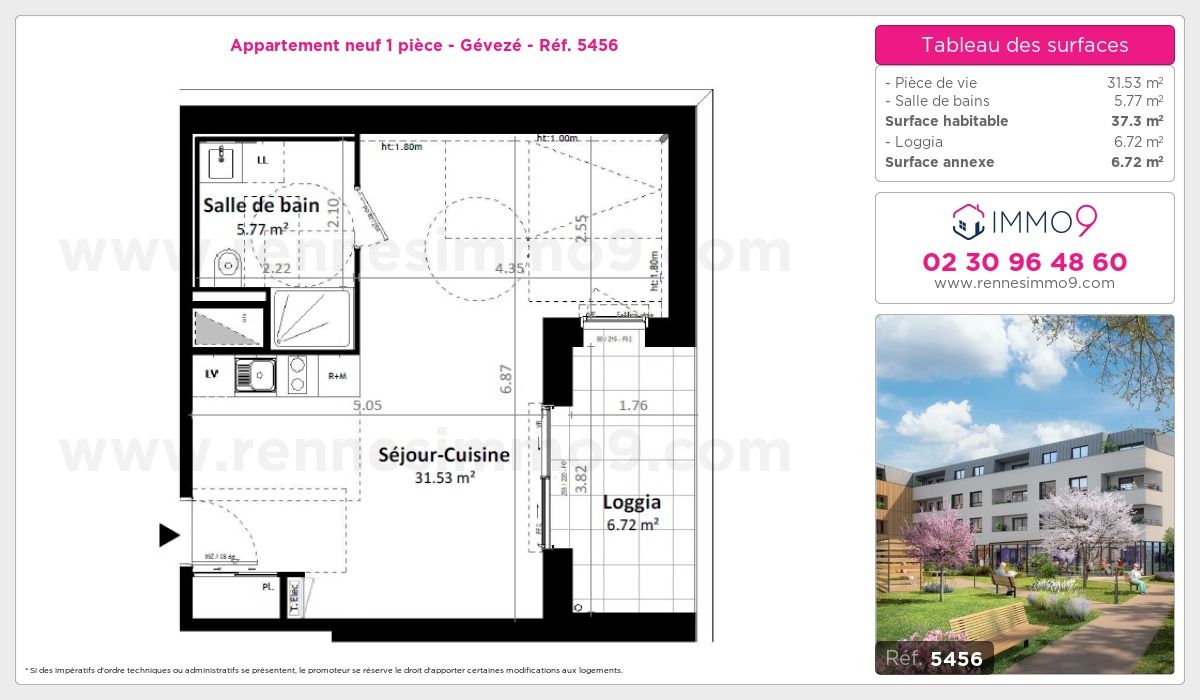 Plan et surfaces, Programme neuf Gévezé Référence n° 5456