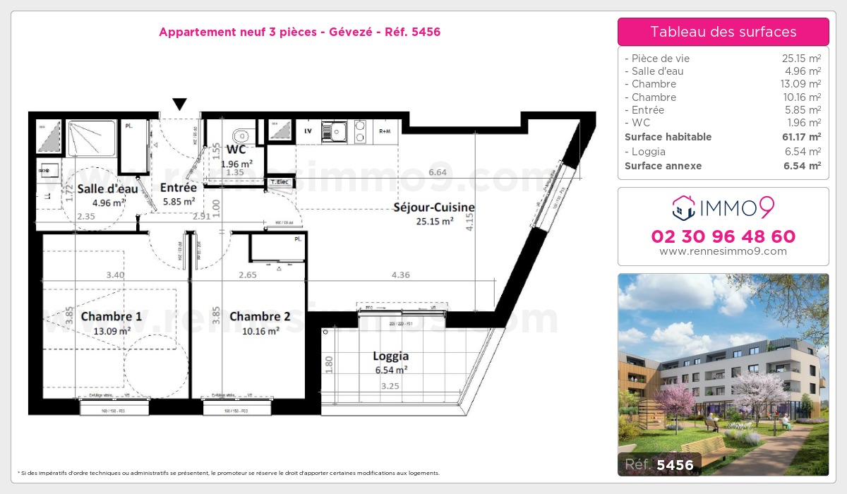 Plan et surfaces, Programme neuf Gévezé Référence n° 5456