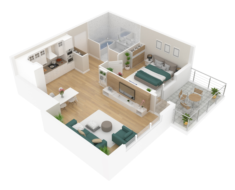 Modélisation 3D appartement neuf