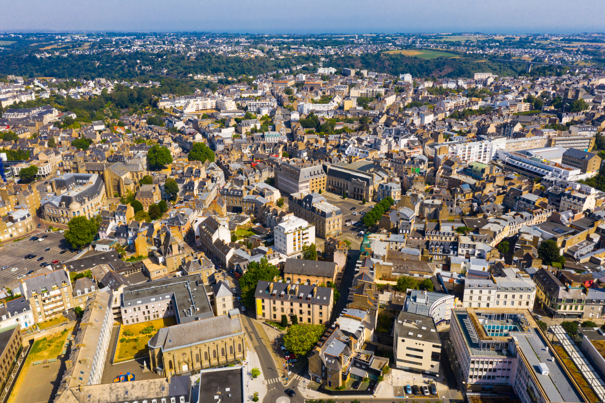 immobilier neuf bord de mer - Vue aérienne sur la ville de Saint-Brieuc