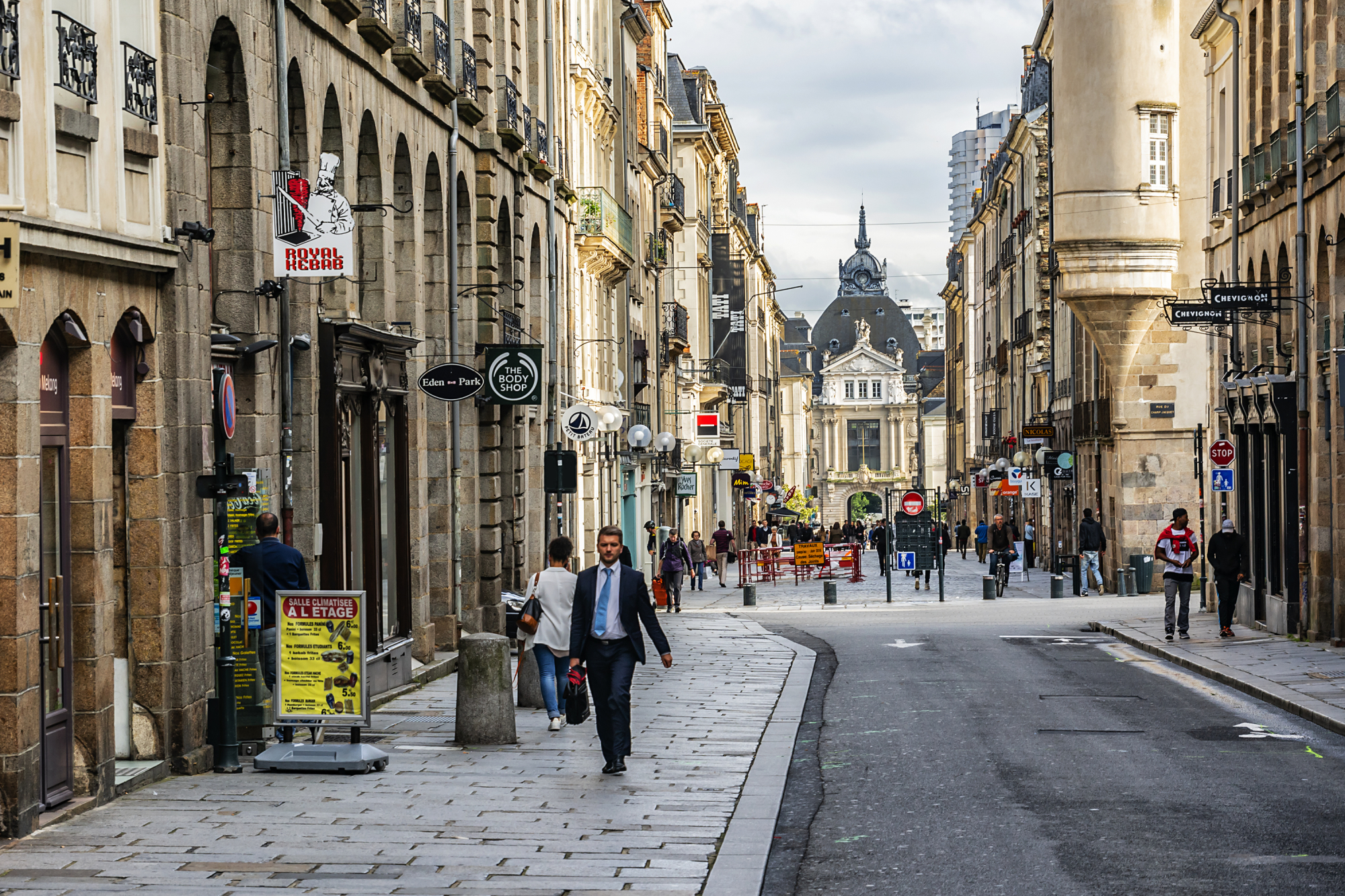 Une rue médiévale dans le centre-ville de Rennes