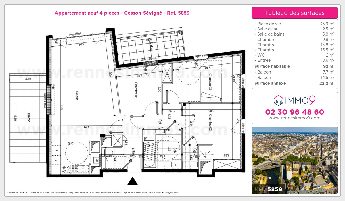 Plan et surfaces, Programme neuf  Référence n° 