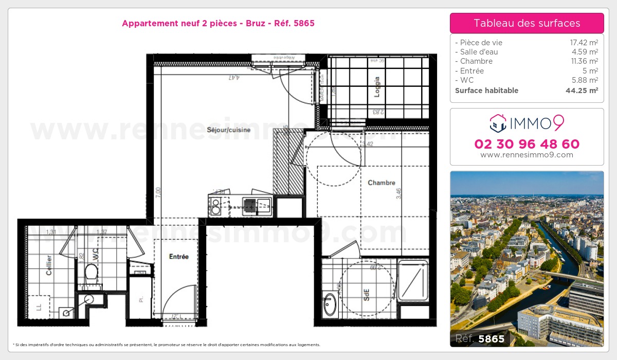 Plan et surfaces, Programme neuf Bruz Référence n° 5865