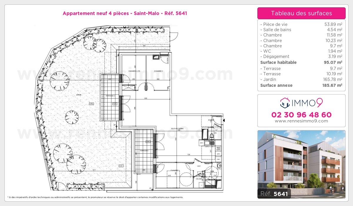 Plan et surfaces, Programme neuf Saint-Malo Référence n° 5641