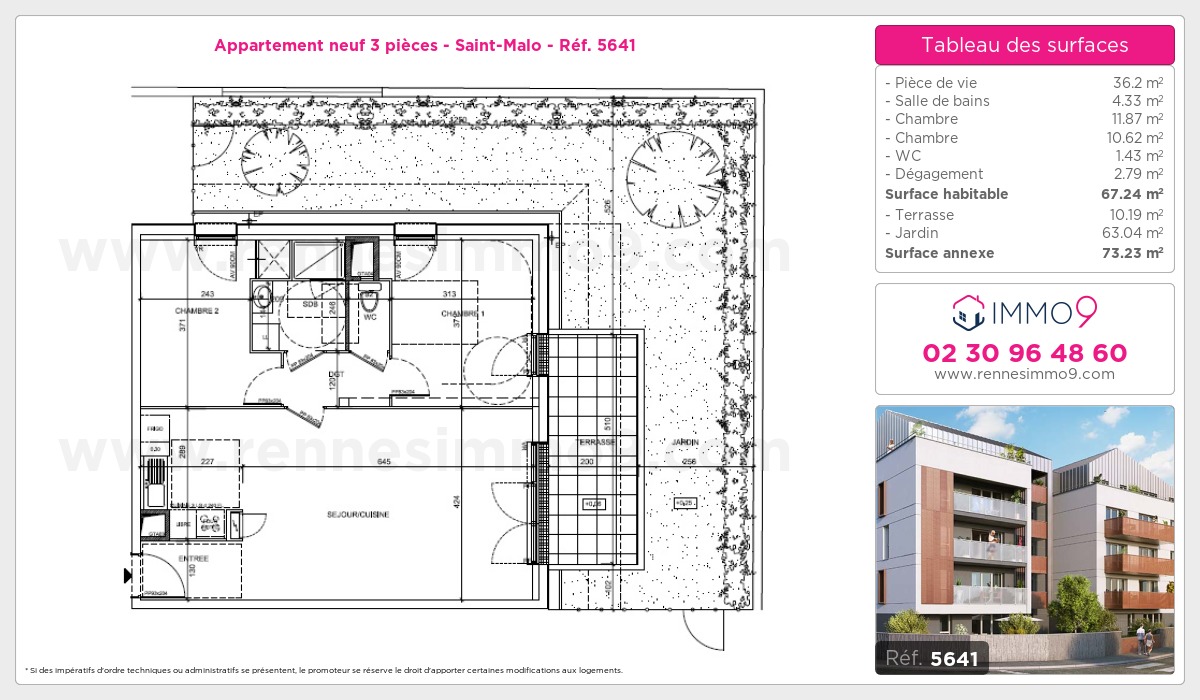 Plan et surfaces, Programme neuf Saint-Malo Référence n° 5641