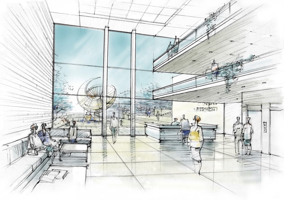 Résidence Automne à Rennes – Croquis représentant l’intérieur d’un projet immobilier