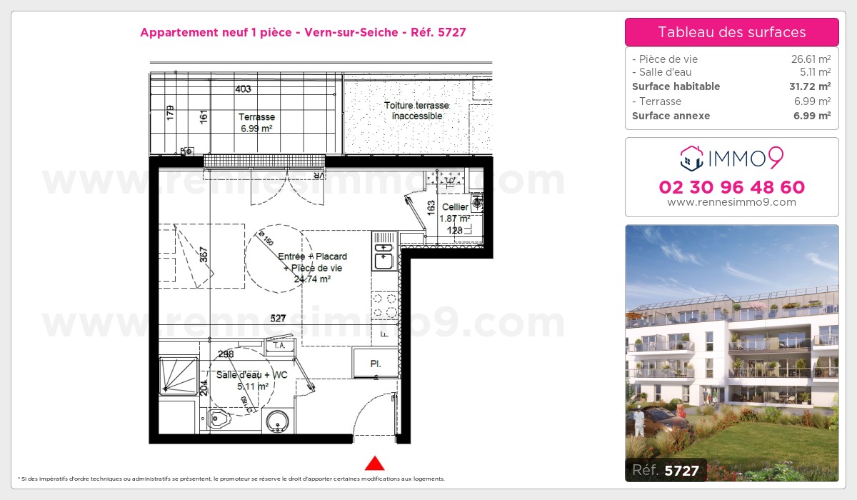 Plan et surfaces, Programme neuf Vern-sur-Seiche Référence n° 5727