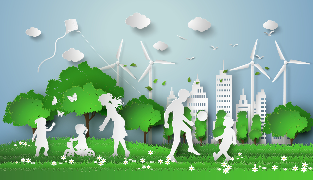 Immeuble écologique – Illustration d'une ville et d’un habitat écologique