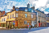 Vue d'une rue de Rennes avec maisons à Colombages