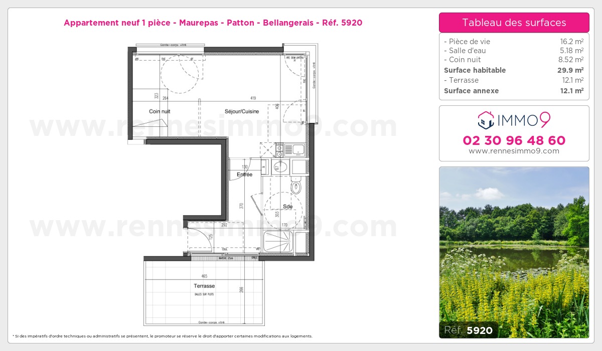 Plan et surfaces, Programme neuf Rennes : Maurepas - Patton - Bellangerais Référence n° 5920