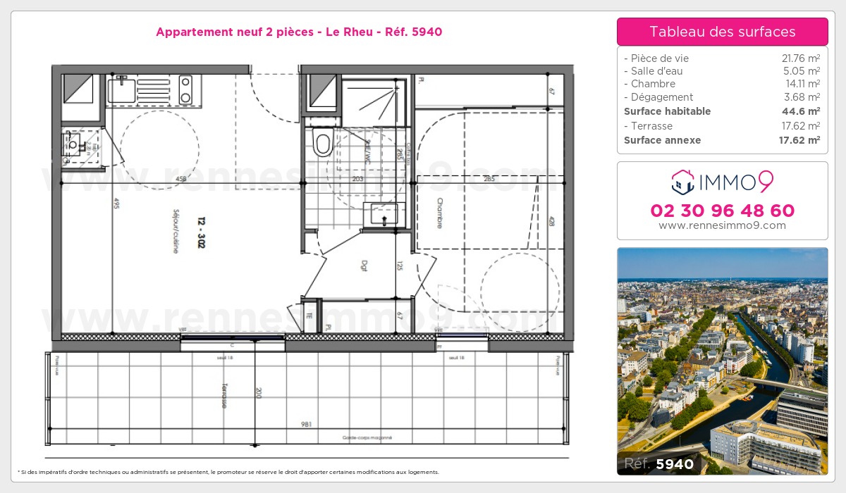 Plan et surfaces, Programme neuf Rheu Référence n° 5940