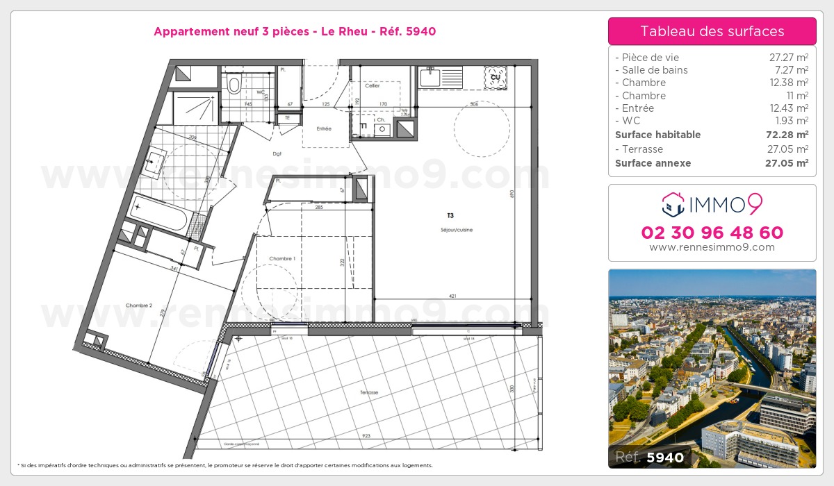 Plan et surfaces, Programme neuf Rheu Référence n° 5940