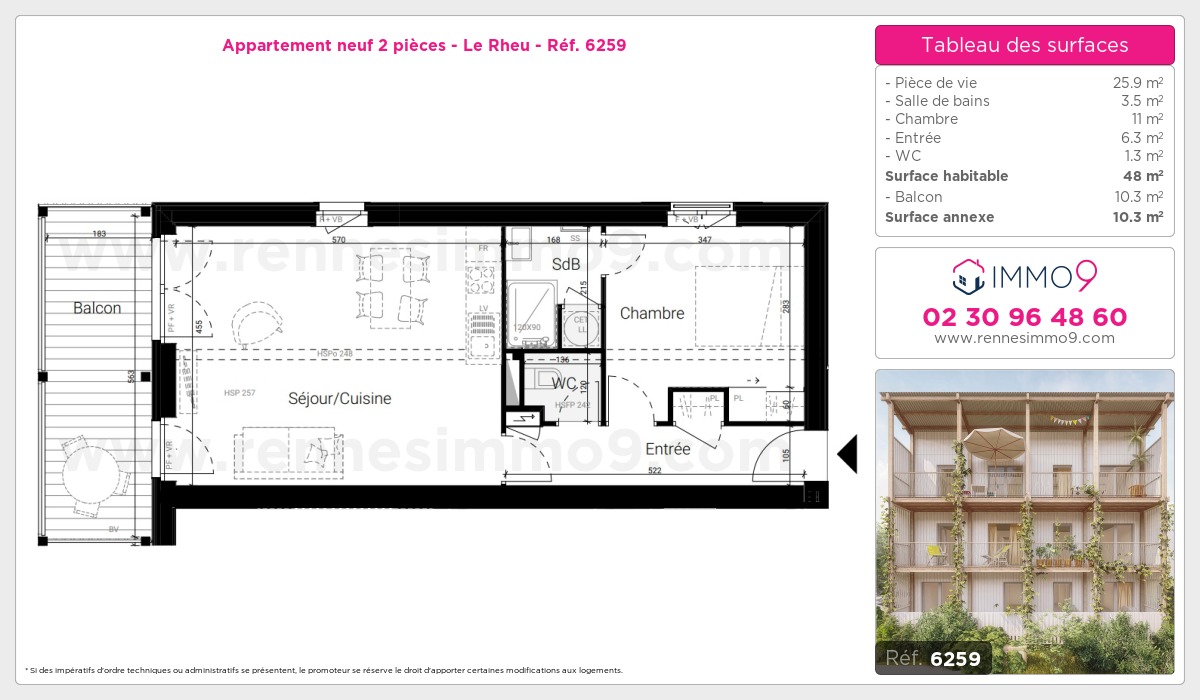 Plan et surfaces, Programme neuf Rheu Référence n° 6259