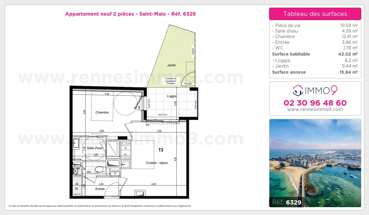 Plan et surfaces, Programme neuf Saint-Malo Référence n° 6329