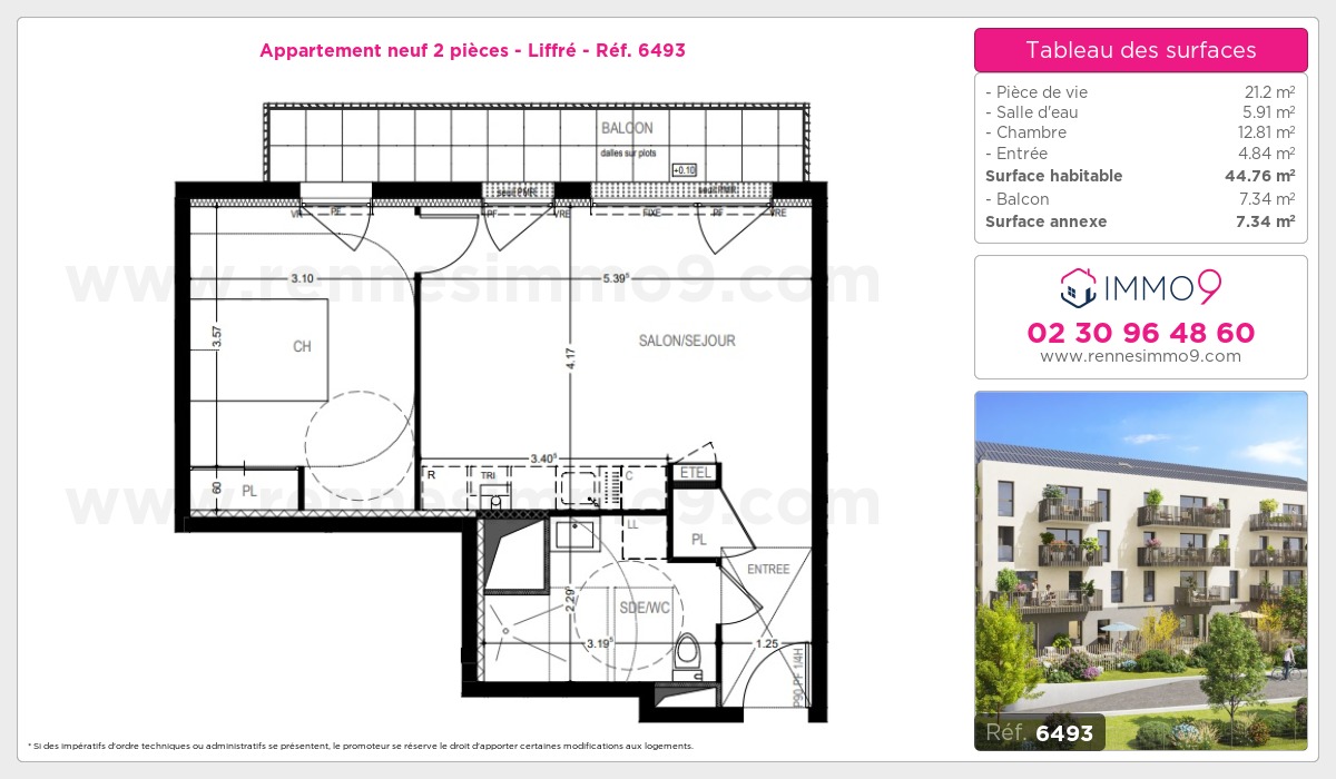 Plan et surfaces, Programme neuf Liffré Référence n° 6493