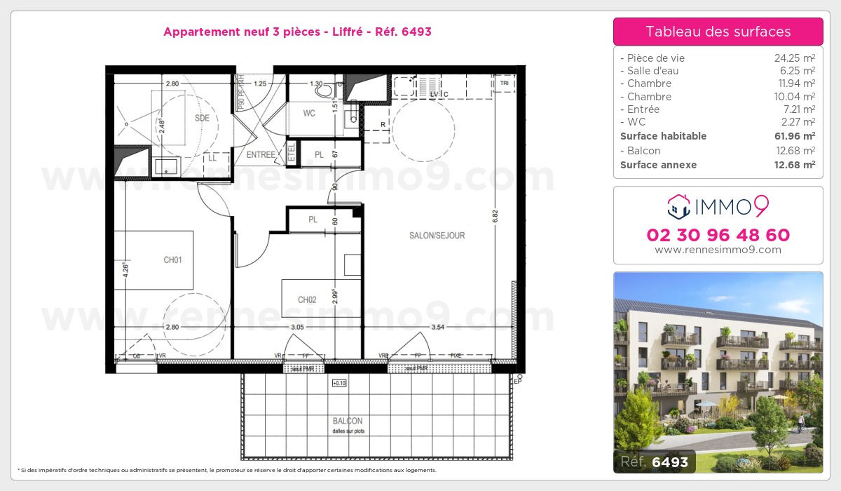 Plan et surfaces, Programme neuf Liffré Référence n° 6493