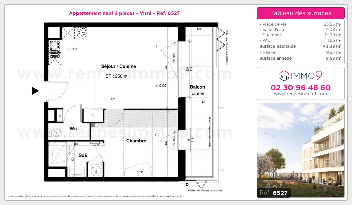 Plan et surfaces, Programme neuf Vitré Référence n° 6527