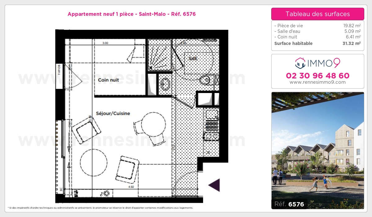 Plan et surfaces, Programme neuf Saint-Malo Référence n° 6576