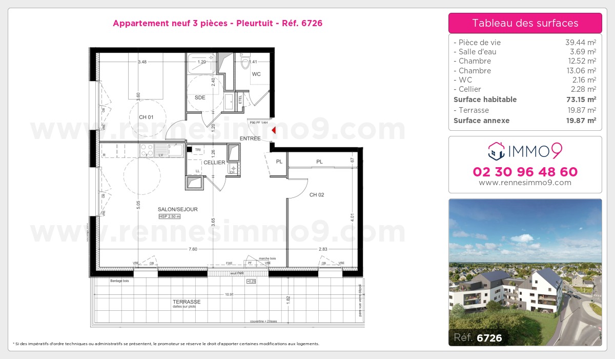 Plan et surfaces, Programme neuf Pleurtuit Référence n° 6726