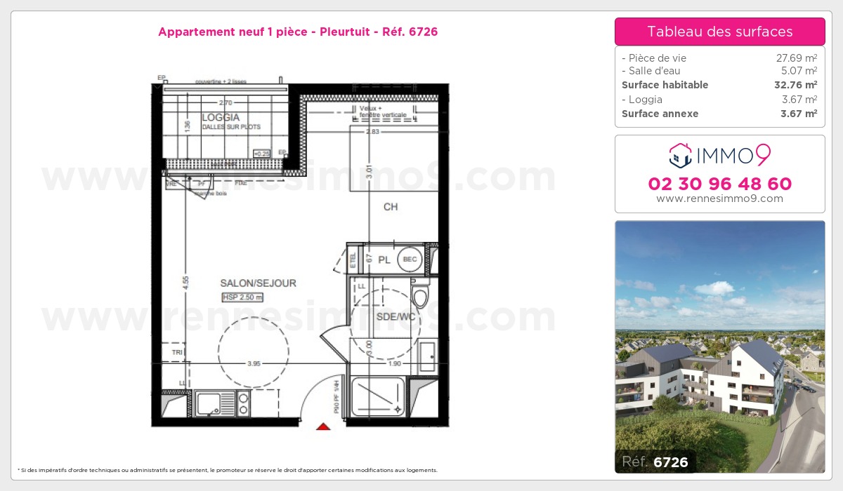 Plan et surfaces, Programme neuf Pleurtuit Référence n° 6726