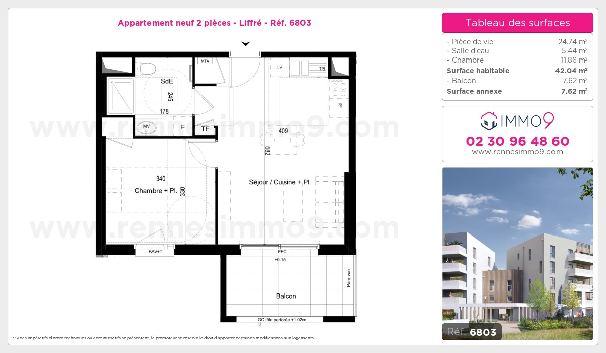 Plan et surfaces, Programme neuf Liffré Référence n° 6803