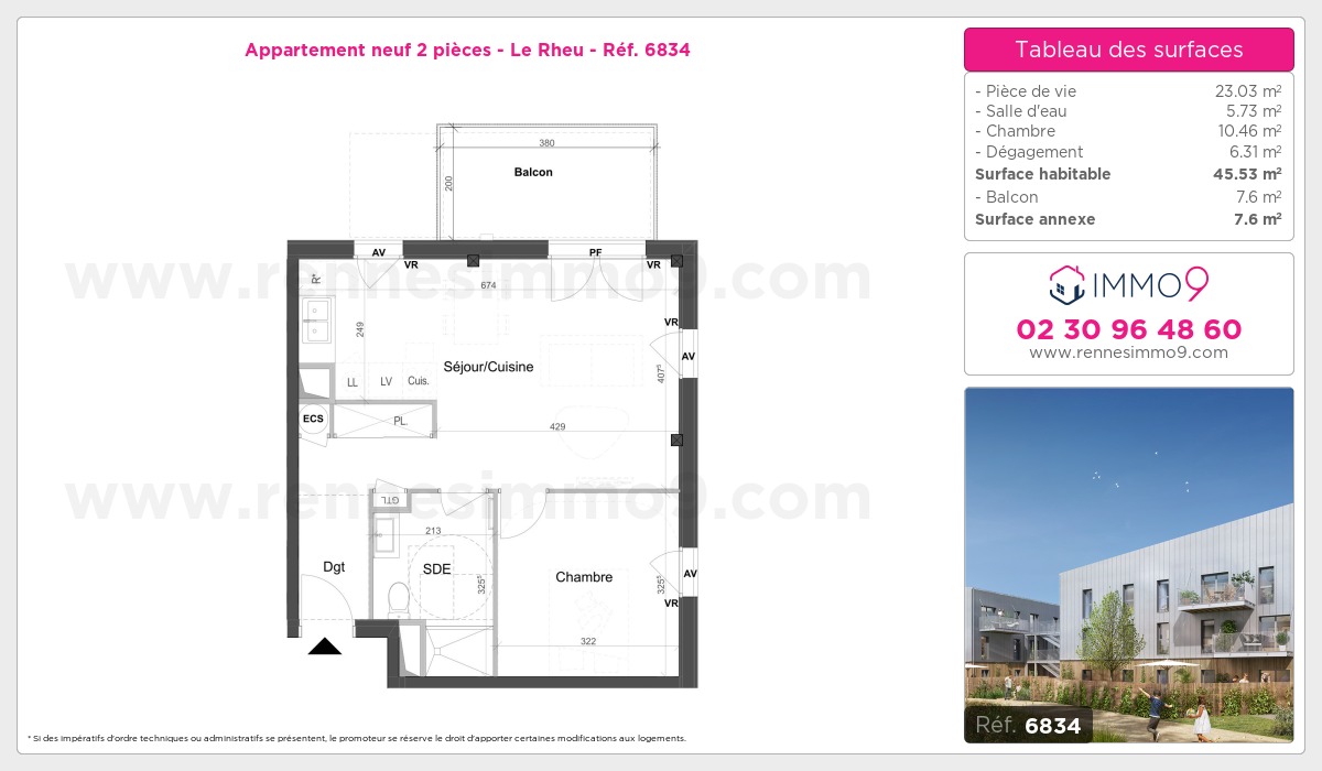 Plan et surfaces, Programme neuf Rheu Référence n° 6834