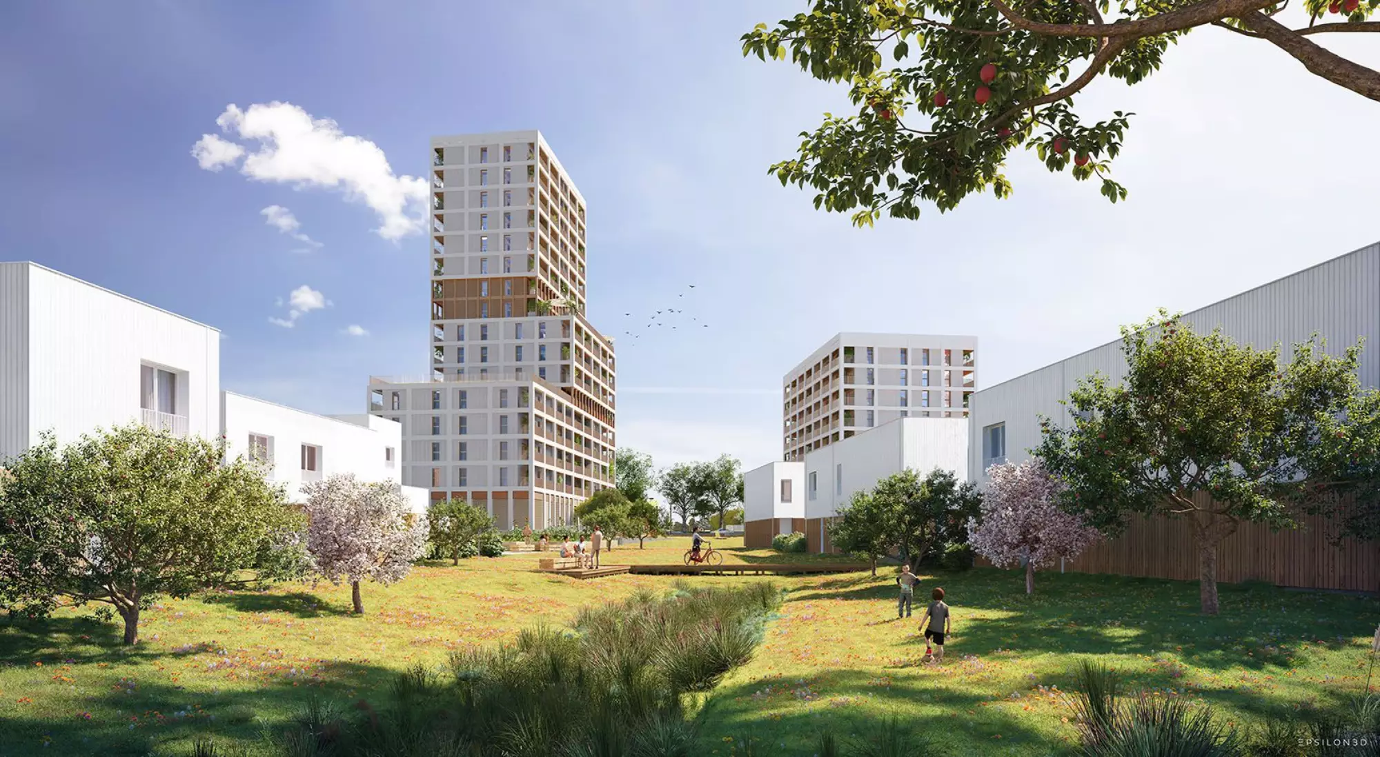 Espaces verts au sein de la résidence