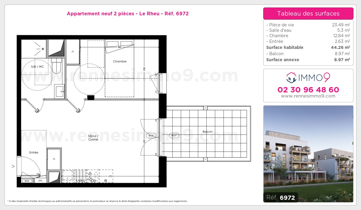 Plan et surfaces, Programme neuf Rheu Référence n° 6972