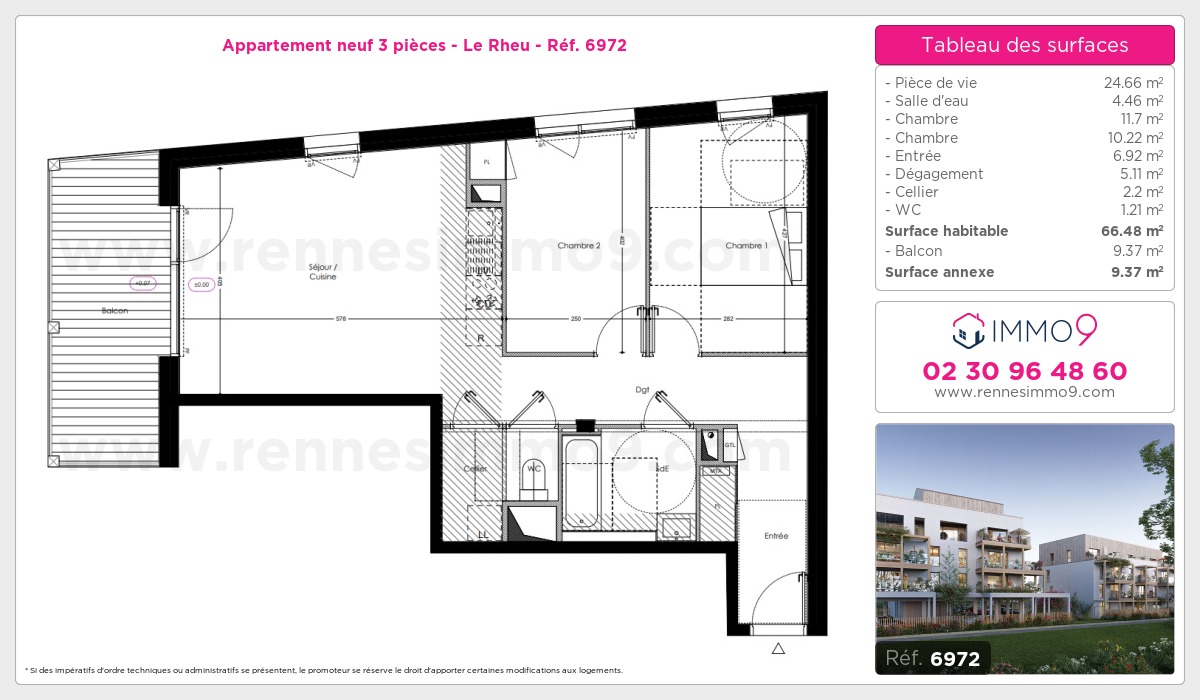 Plan et surfaces, Programme neuf Rheu Référence n° 6972