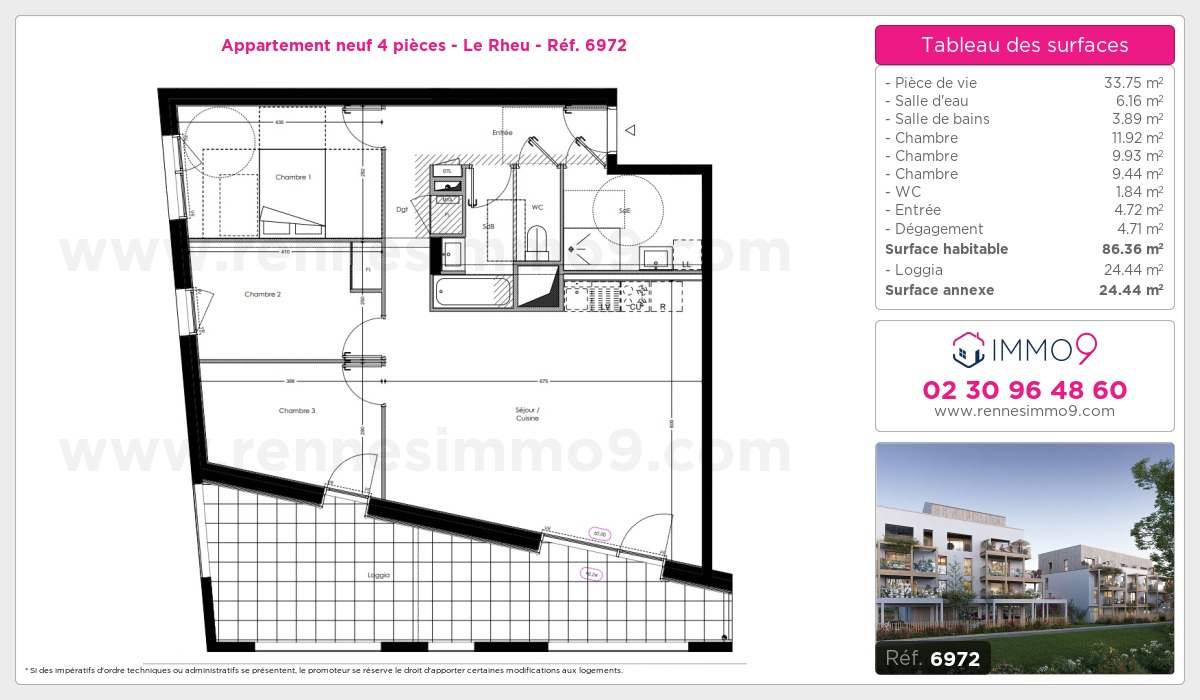 Plan et surfaces, Programme neuf Rheu Référence n° 6972